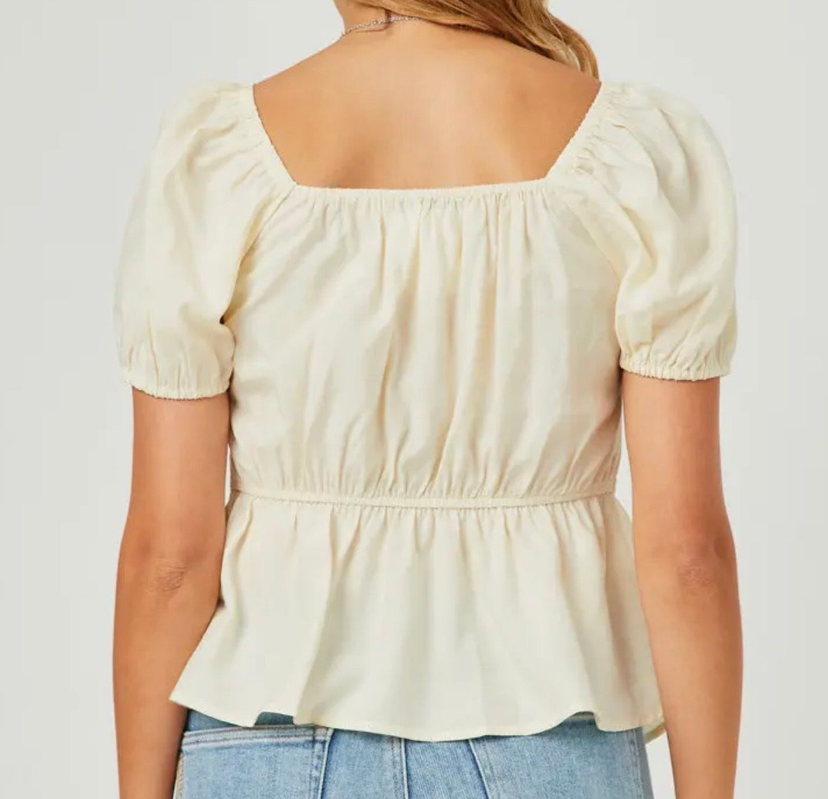 Twist front smocked top
