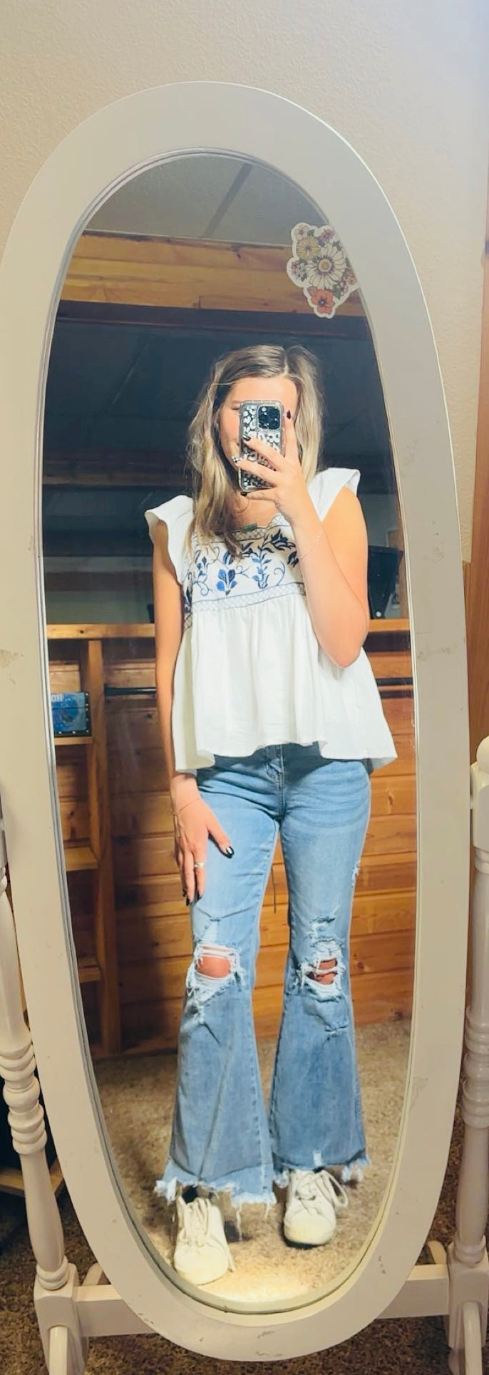 Cropped flared jeans