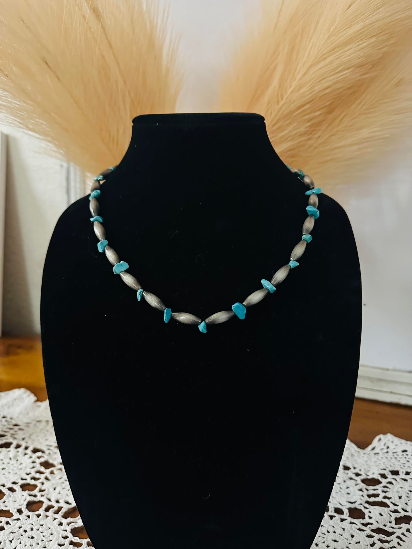 Elongated Navajo Turquoise Necklace
