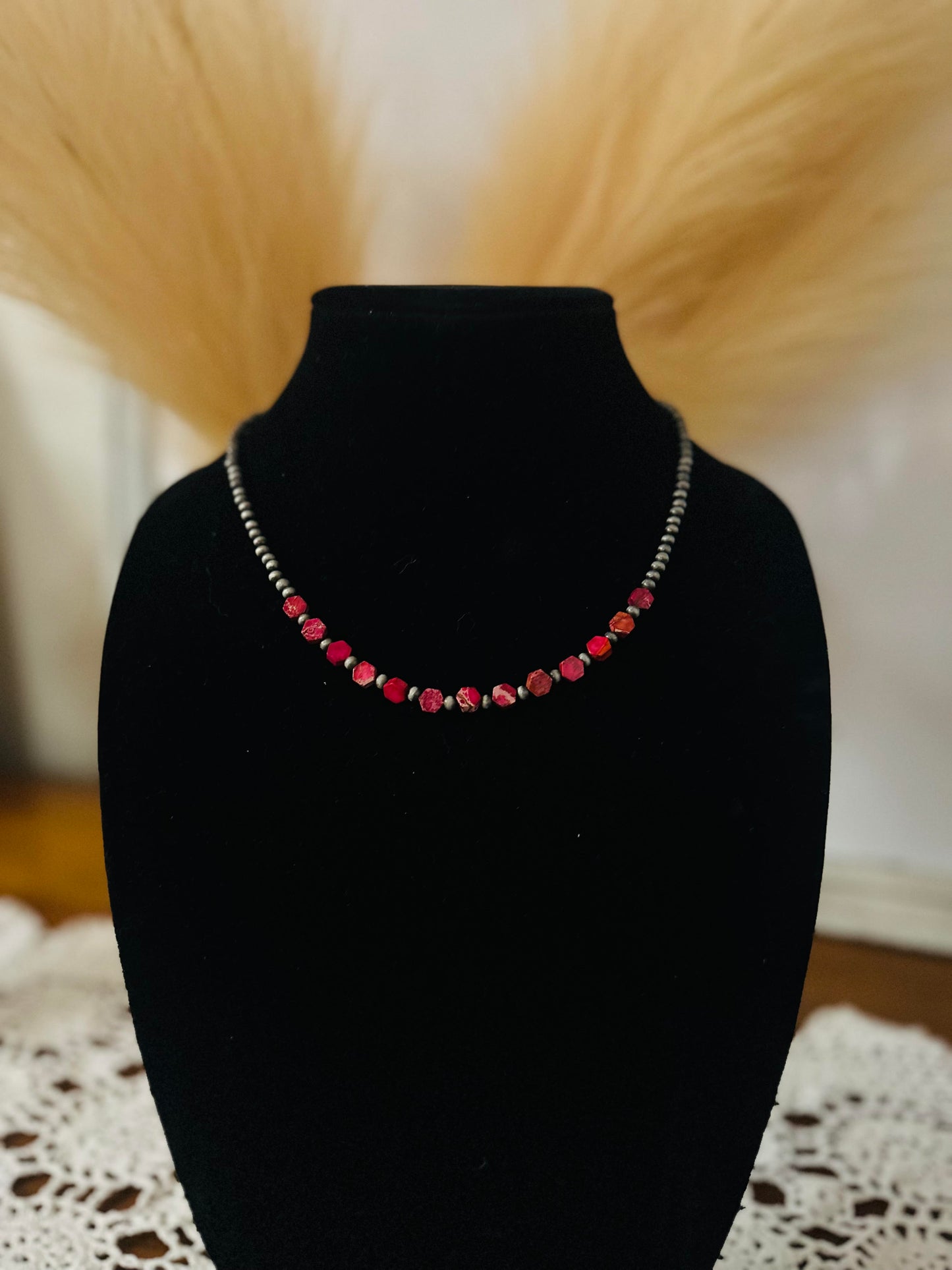 16" Navajo Hexa Gemstone Necklace