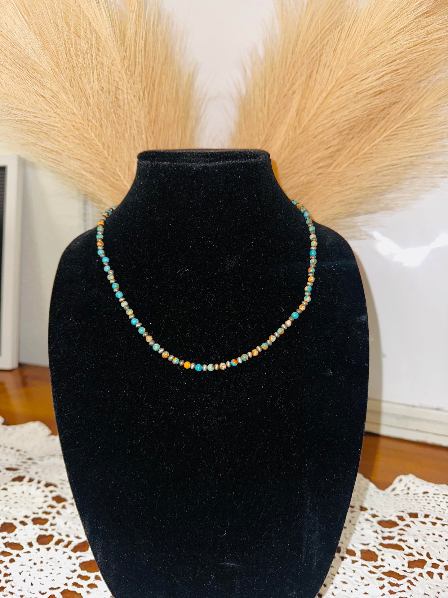 15" 4mm Navajo Gemstone Necklace