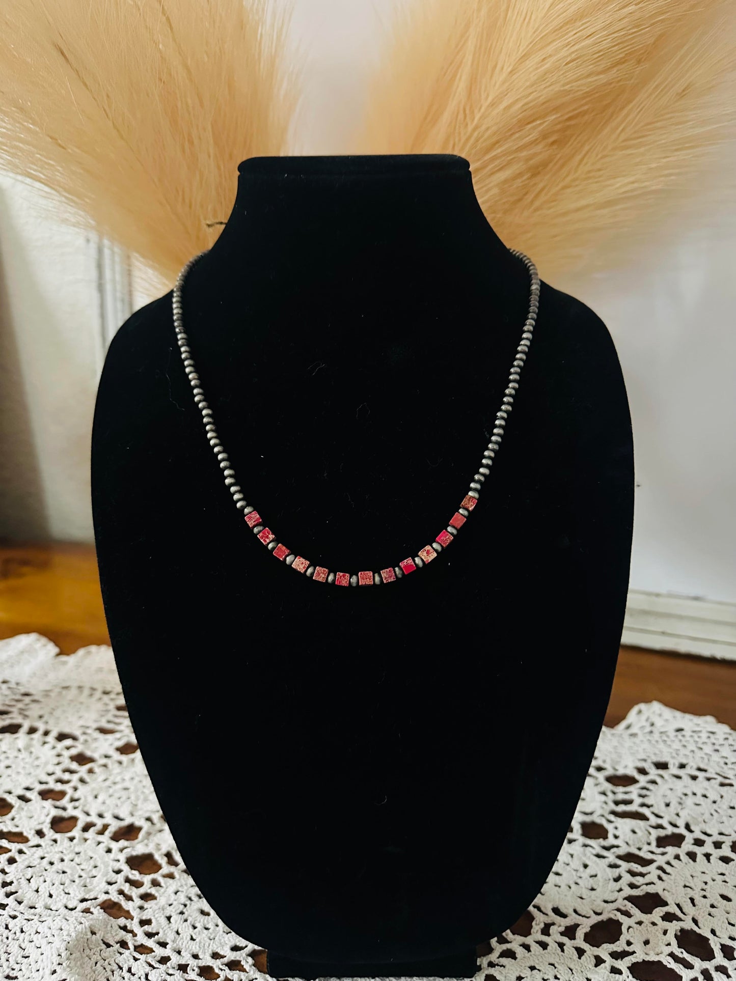 15" Navajo Square Gemstone Necklace