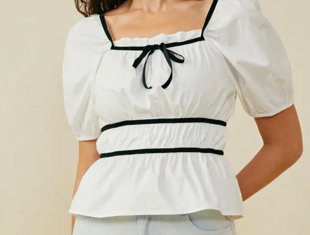 White Ribbon Top