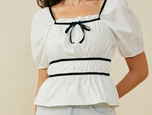White Ribbon Top