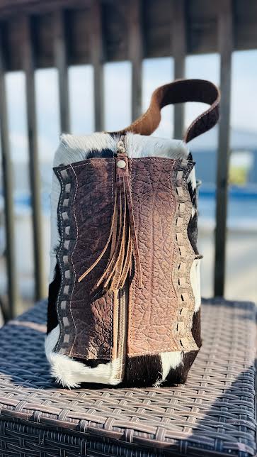 Black and White Cowhide Myra Bag