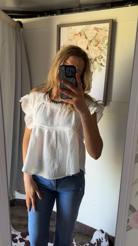 Square Neck Cotton Blouse