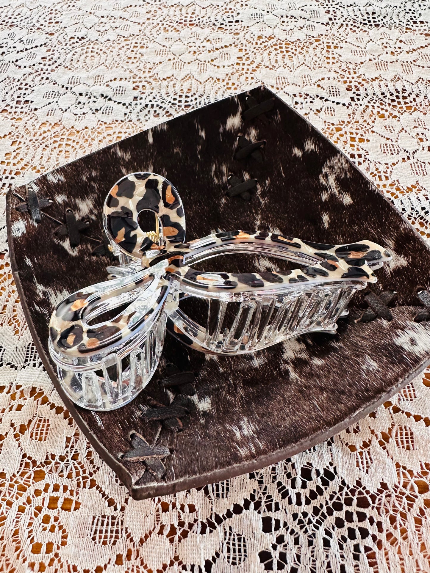 Leopard Bow Clawclip