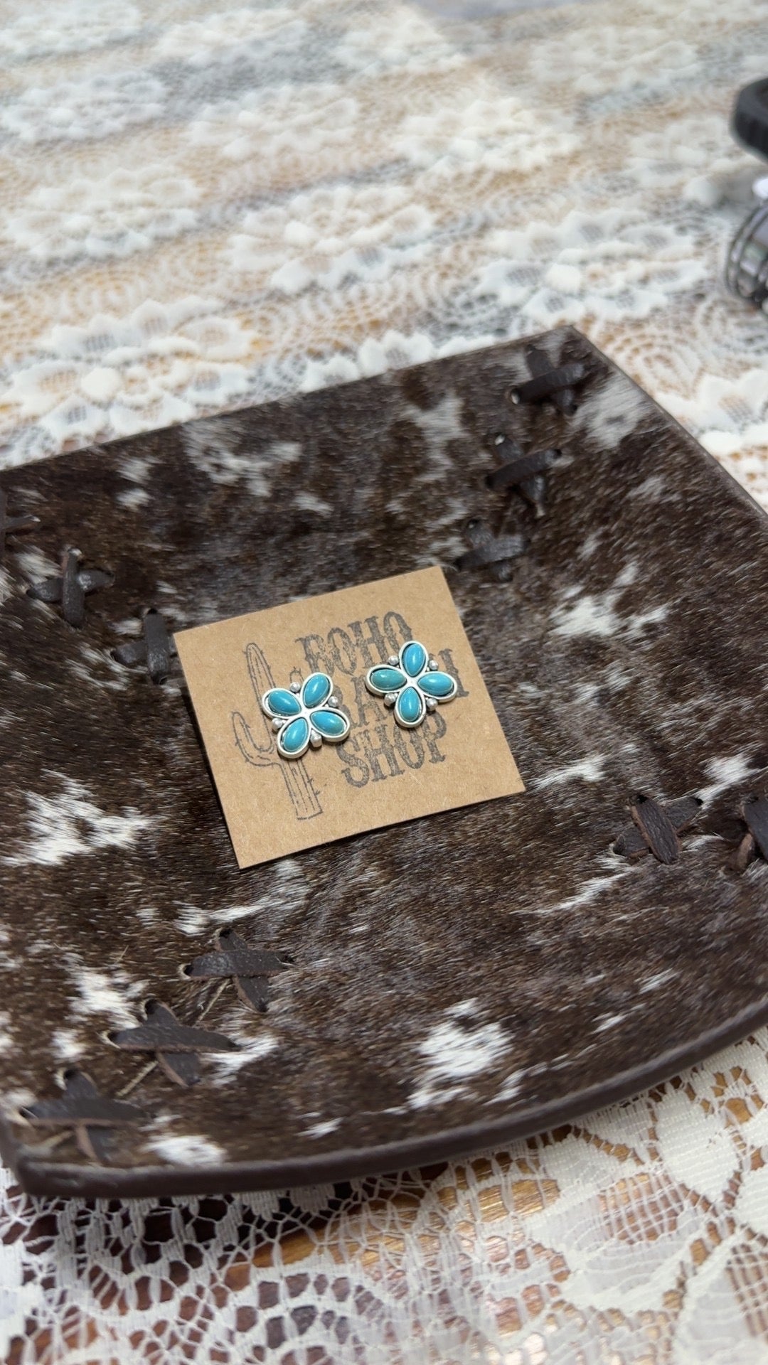 Turquoise stud earrings