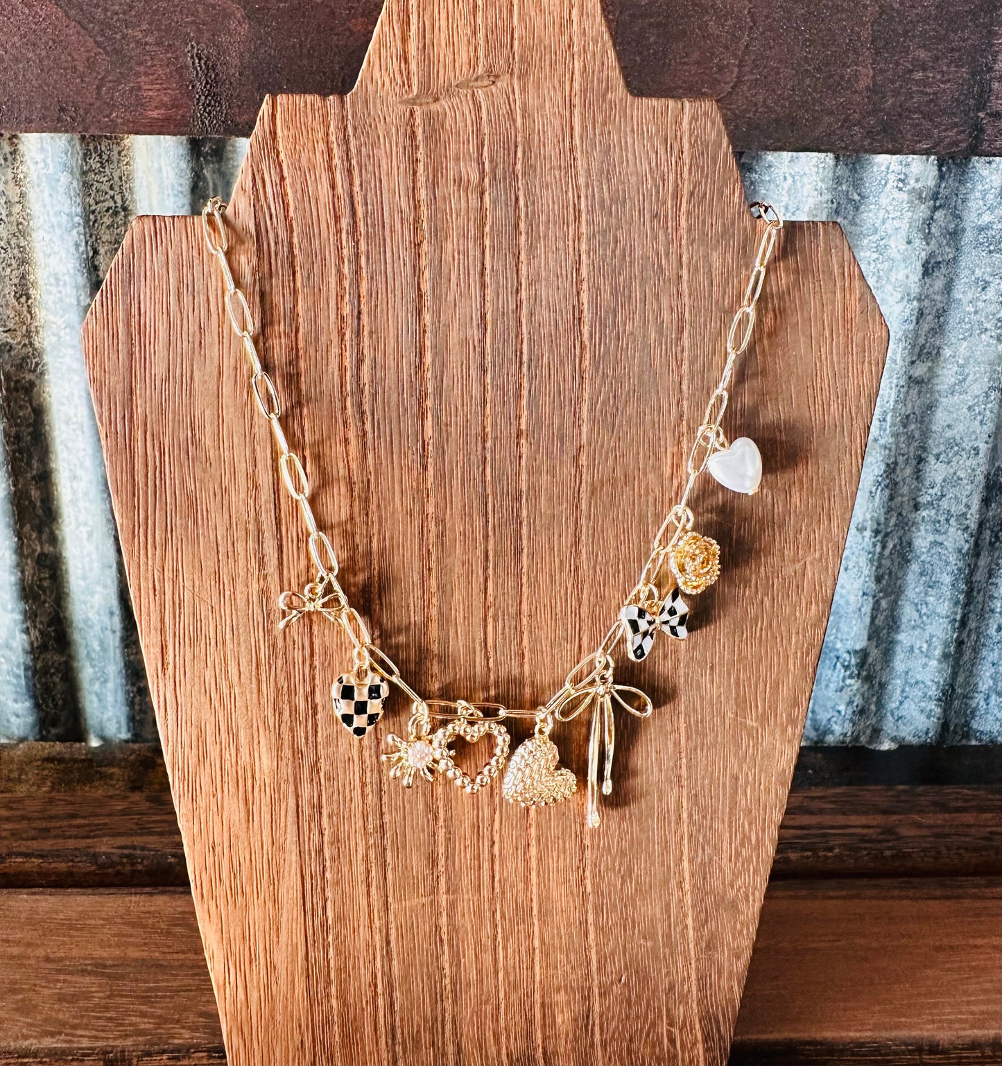 Checkered Charm Necklace