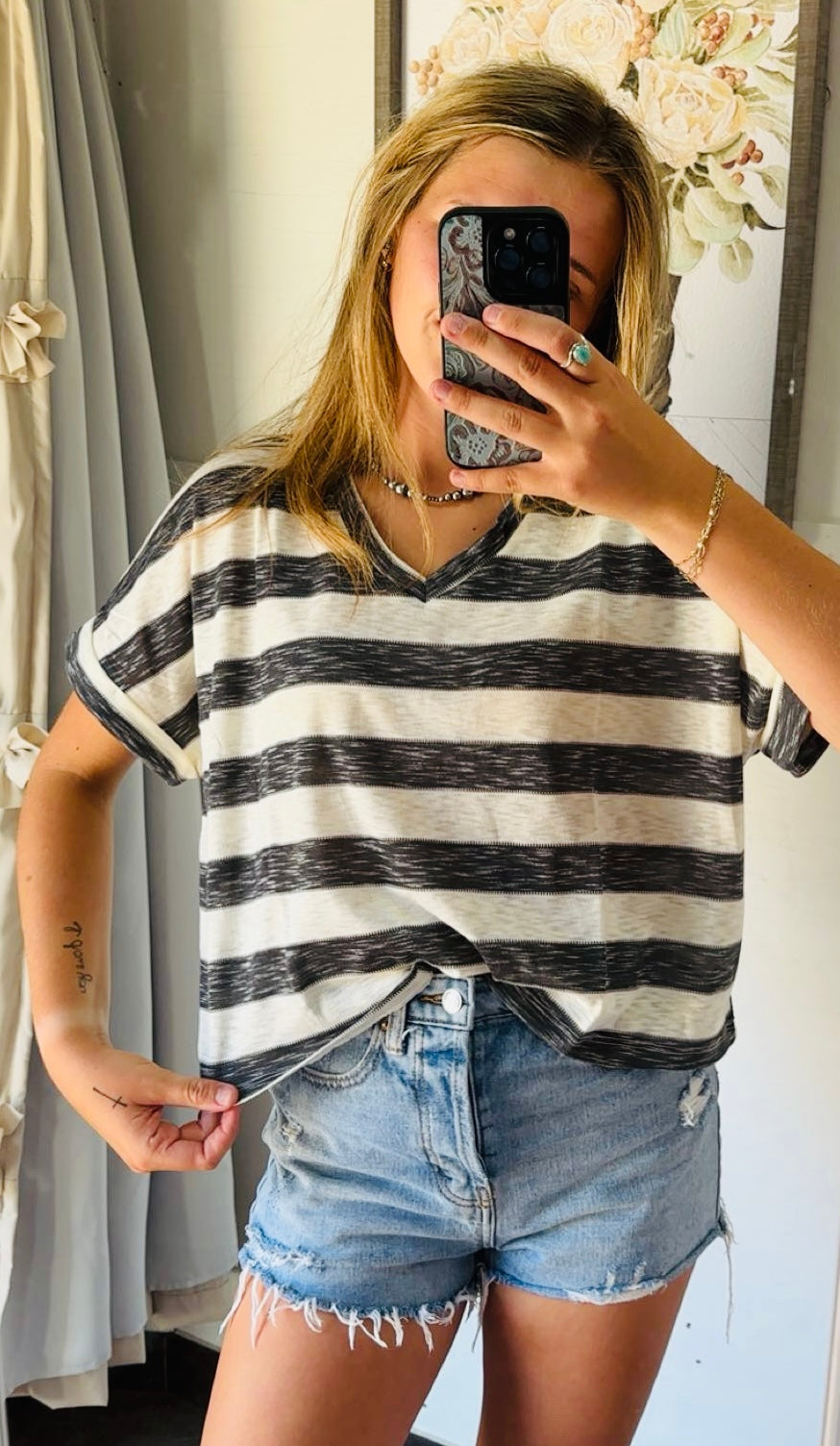 Heathered Striped Top