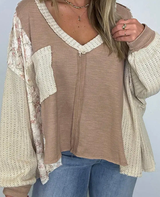 Knit Color Block Pullover