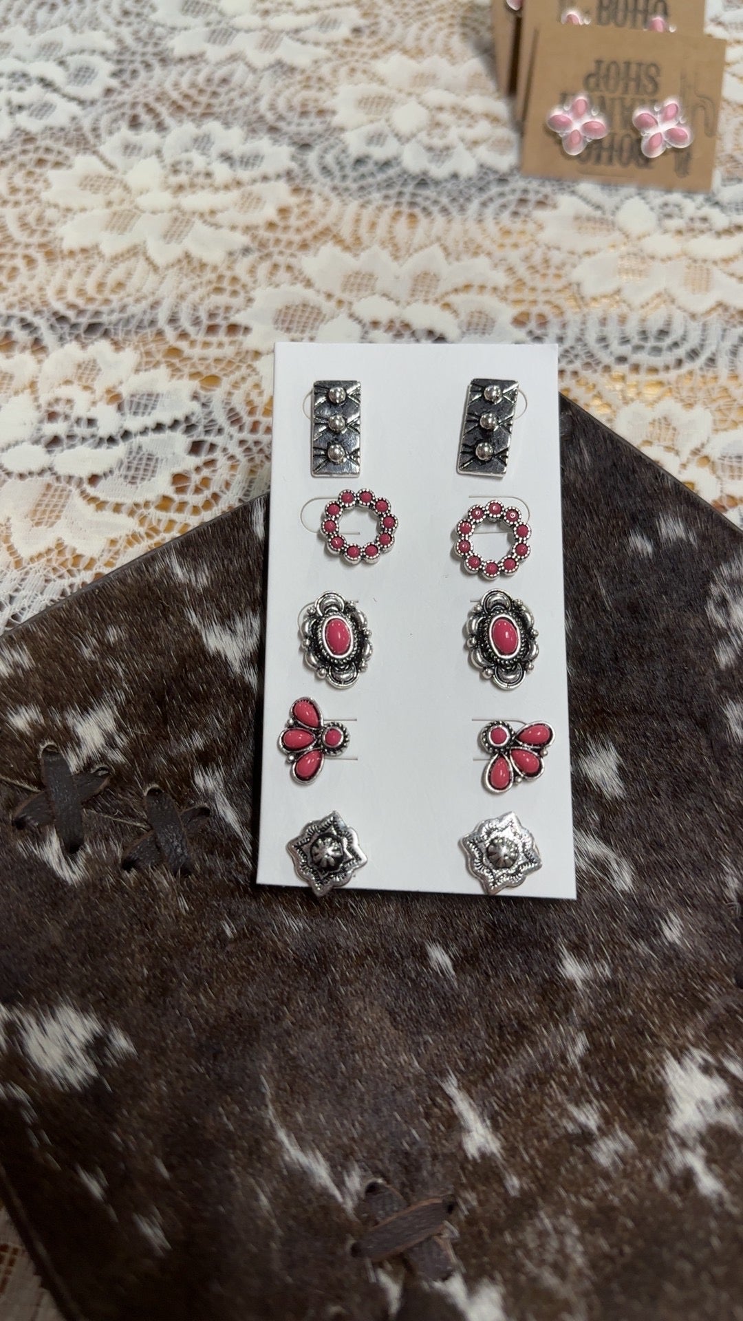 Pink earring pack