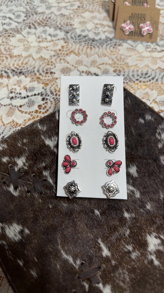 Pink earring pack