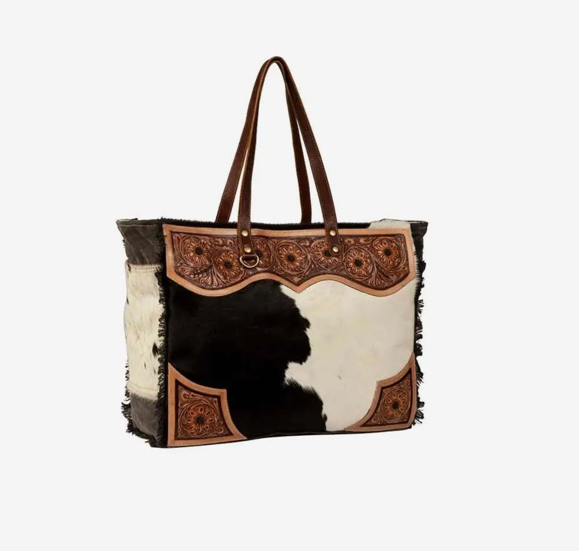 Cowhide-leather weekender bag