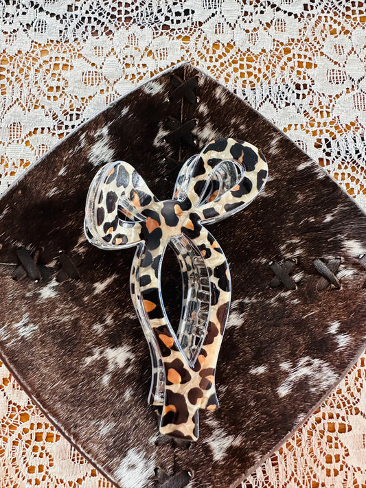 Leopard Bow Clawclip