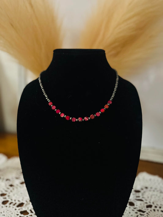 16" Navajo Hexa Gemstone Necklace