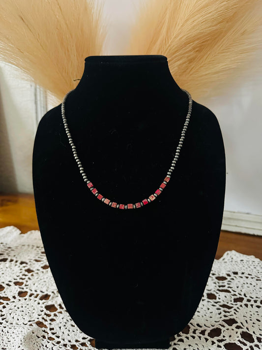 15" Navajo Square Gemstone Necklace