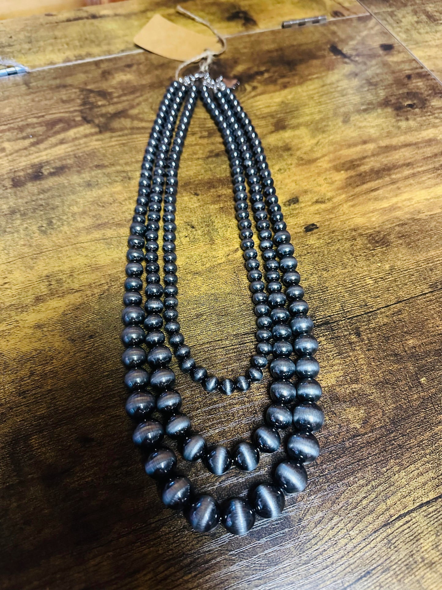 3 layered Navajo pearl necklace