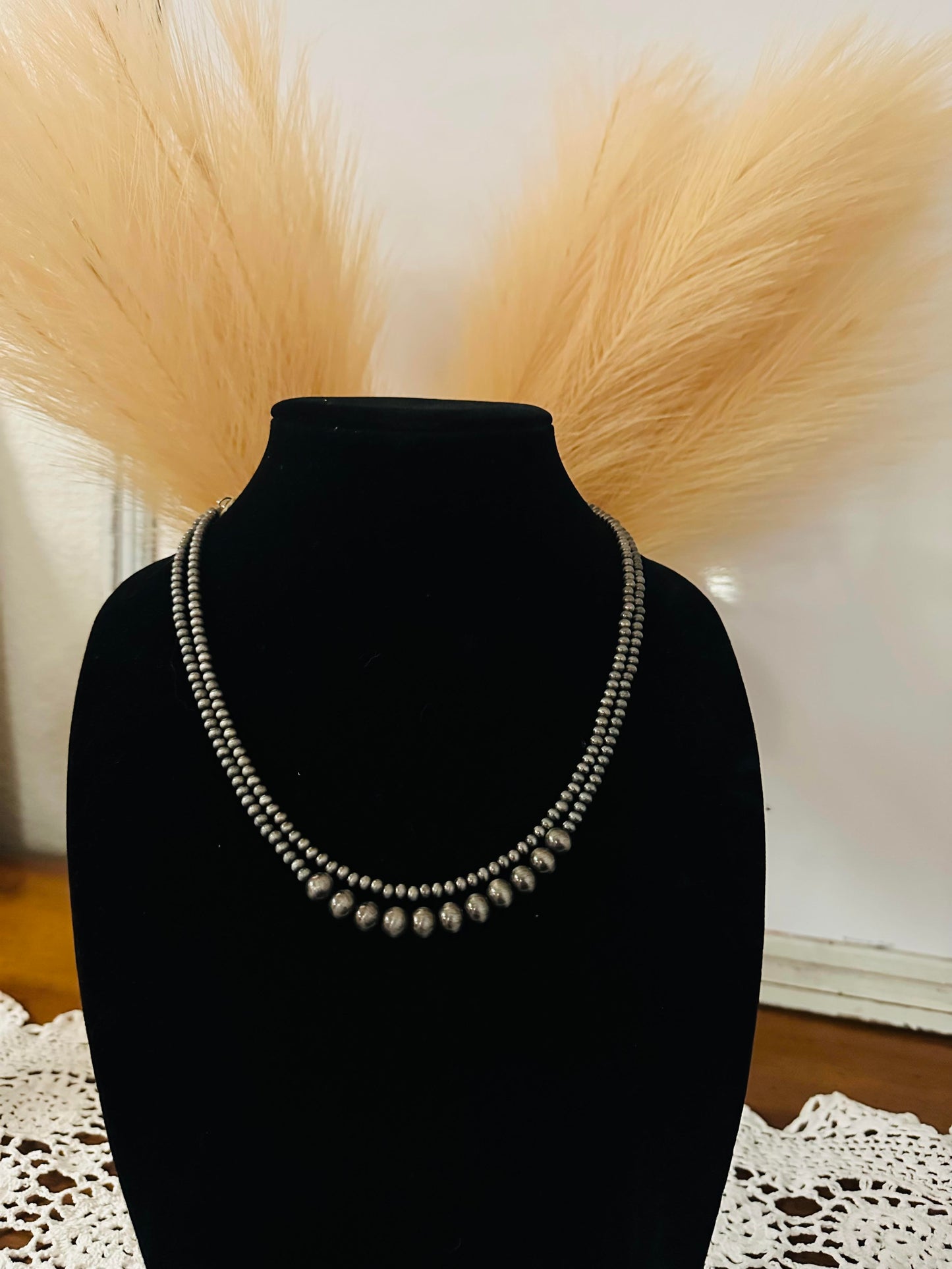 16" Double Strand Navajo Bead Necklace