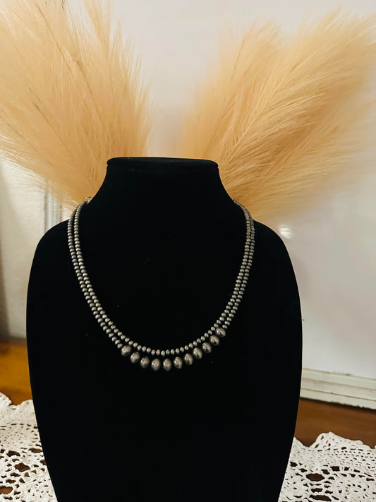 16" Double Strand Navajo Bead Necklace