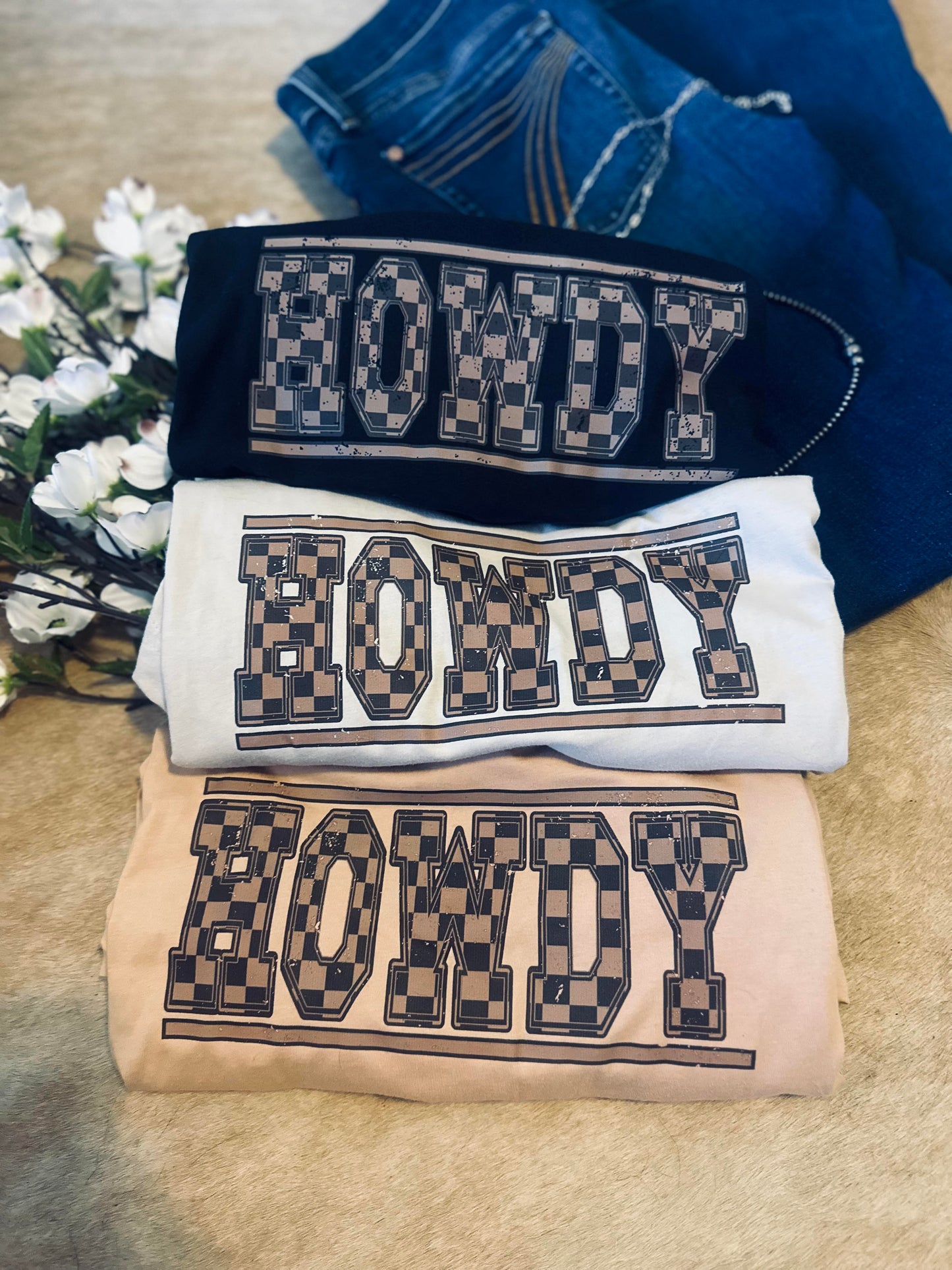 Checkered Howdy Tee