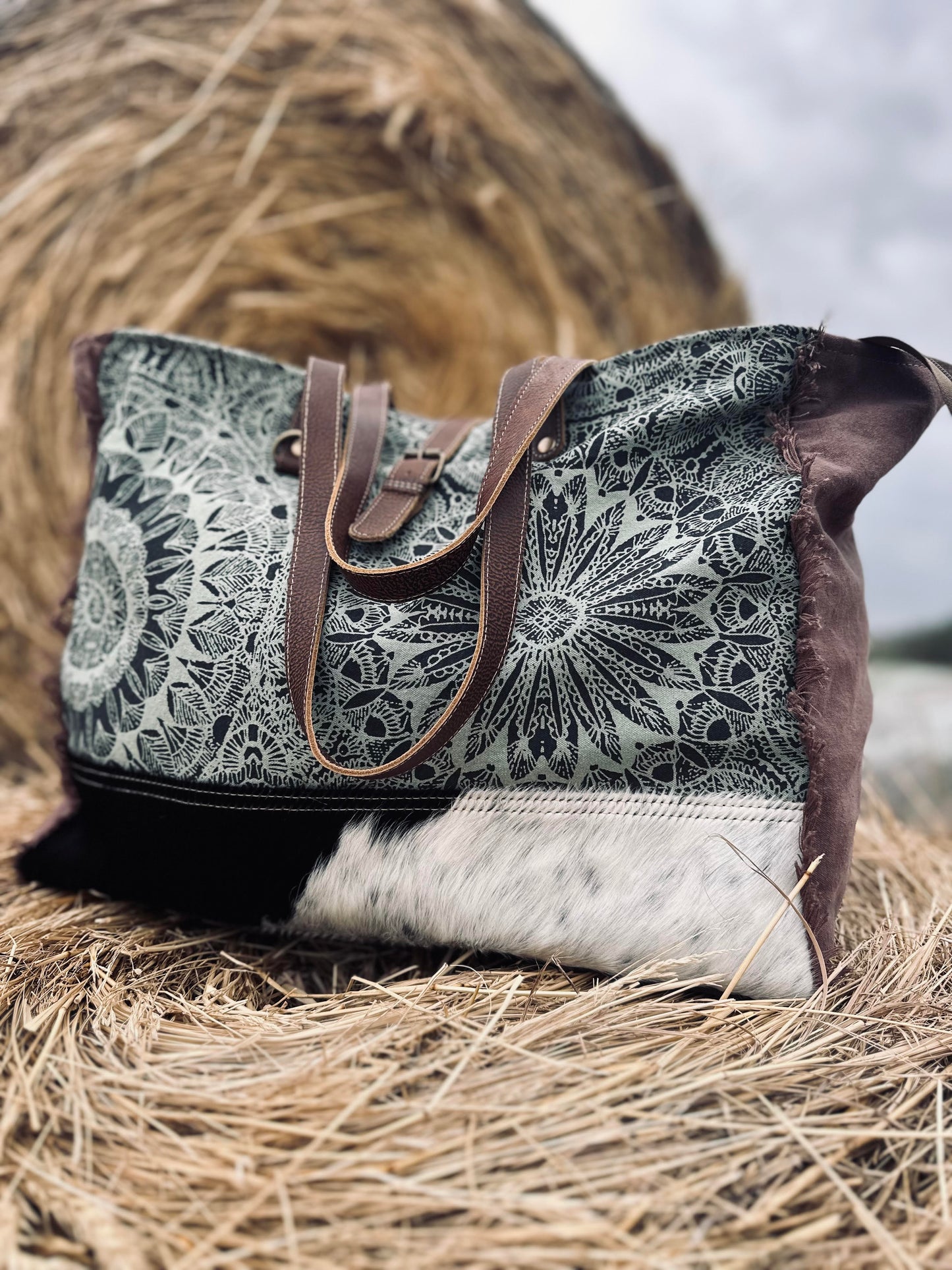Turquoise Cowhide Myra Bag