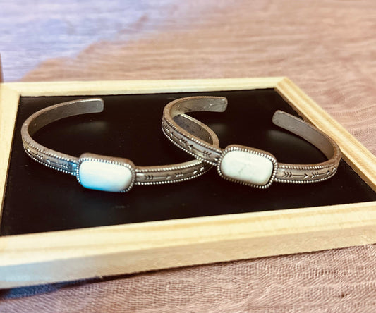White turquoise cuff bracelet