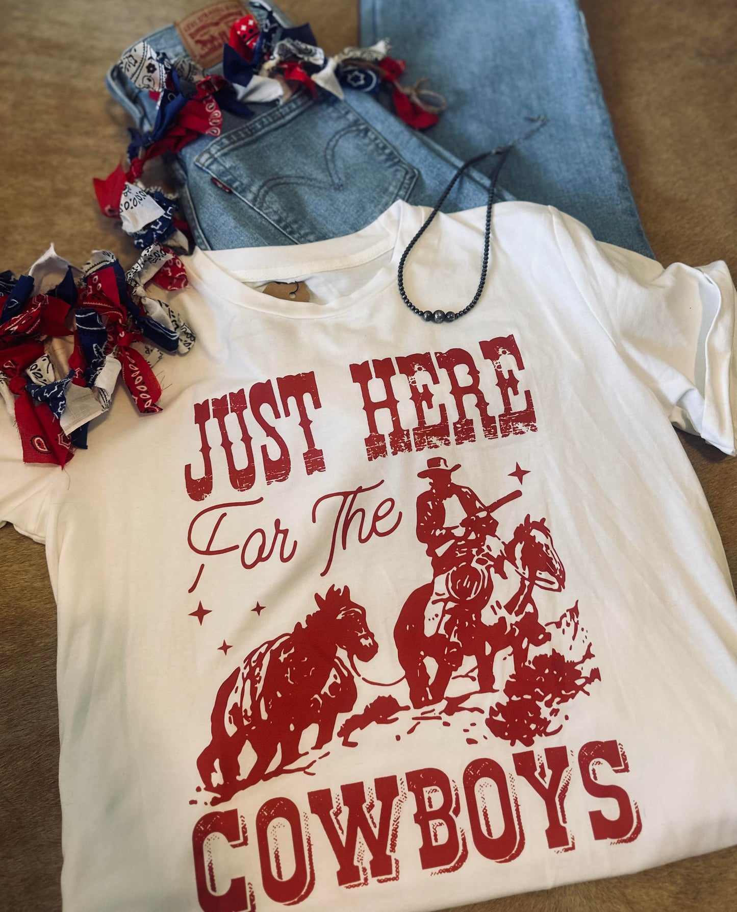 Just Here for the Cowboys Tee
